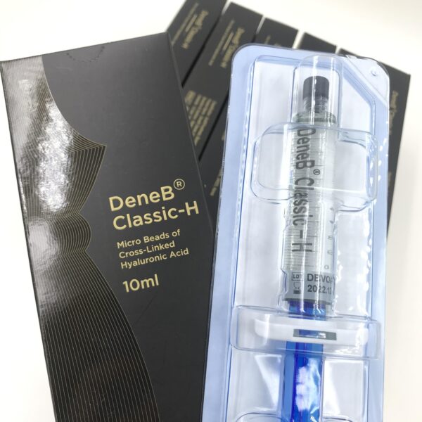 DeneB Classic-H is a hyaluronic acid body filler that helps volumize the buttocks, non-surgical breast augmentation, lasts about 1 year.