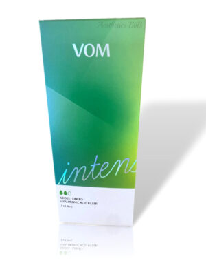 VOM Intensive HA dermal filler of non-animal origin formulated with 0.3% lidocaine is used to treat moderate wrinkles on the skin and areas on the face.