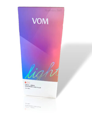 VOM Light is HA dermal filler of non-animal origin formulated with 0.3% lidocaine, used to treat fine wrinkles on the skin and areas on the face.